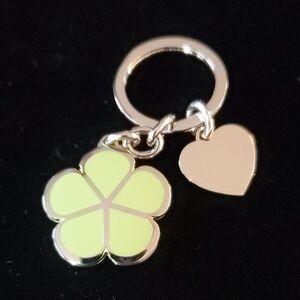 Heart & Clover Keychain Charm in Light Green